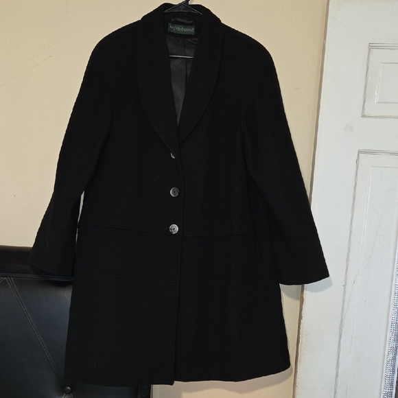 Harve Benard By Benard Holzman Women's Elegant Black Pea Coat - Picture 2 of 11